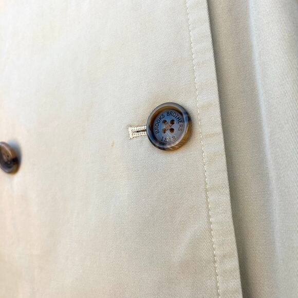 Brooks Brothers 346 Women’s Tailored Khaki Cotton Trench Coat 10 Double Breasted - Picture 9 of 12
